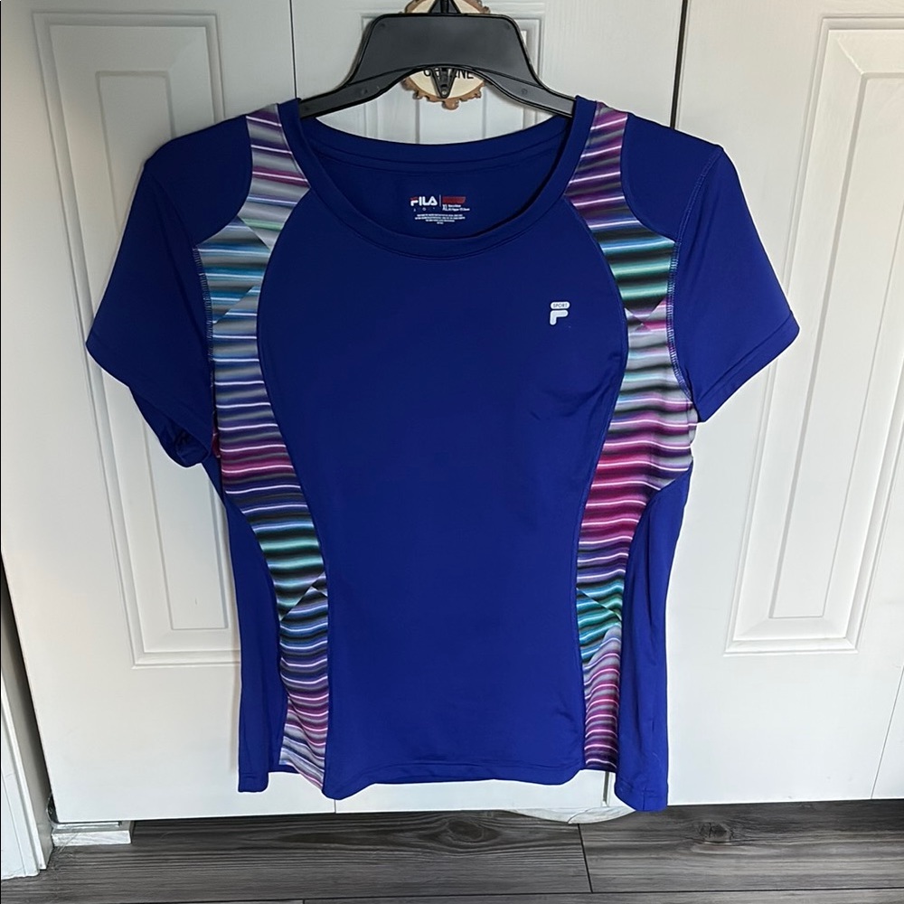 FILA Women's Blue Dry Fit Athletic Top
